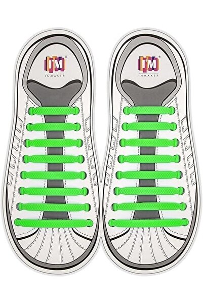 Inmaker 12 sireturi silicon copii, verde neon, marimea S,