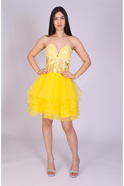 Ella Collection Elegant Freyja dress, fine tulle and 3D Lace applique