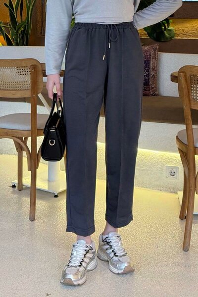 lamelif Corded Sweatpants with Grass Detail Anthracite