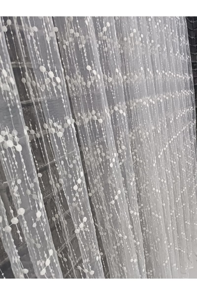 MİR PERDE TÜL BRODE KUMAŞ 3 NOKTA DESENLİ YIKANABİLİR ÜTÜ İSTEMEZ HAFİF GRAMA...