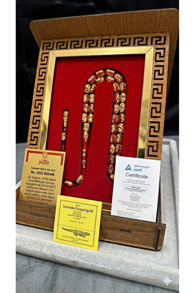 Alturki Tesbih 24 Ayar Altın Parçacıklı Uçak Camı Golden Rosary Özel Tasarım ...