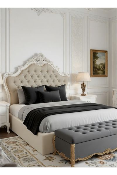 FARCY 3-Piece Velvet Fabric Decorative Bed Runner & 2-Piece Inner Filled Squa...