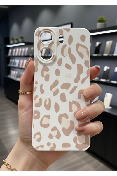OVADA Vivo Y16 Uyumlu Leopar Desenli Silikon Telefon Kılıfı