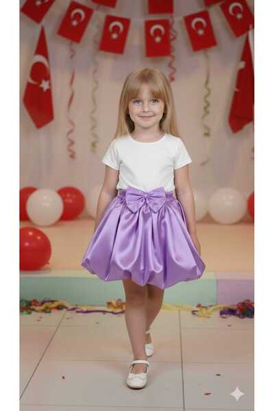 modabesta Kız çocuk saten balon etek