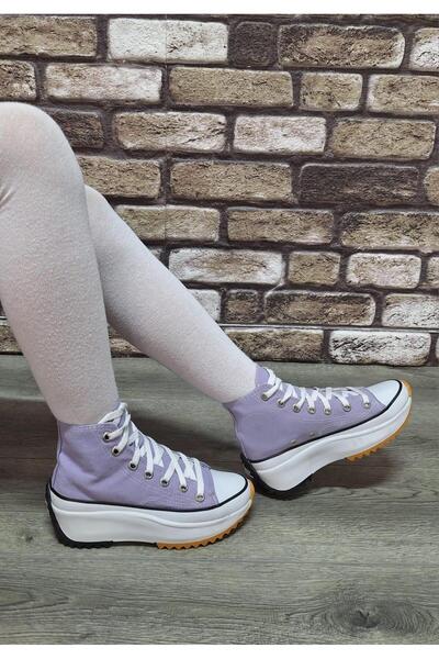 Bukond Half Ankle High Sole Denim Linen Lace-Up Casual Comfortable Cloth Shoe...