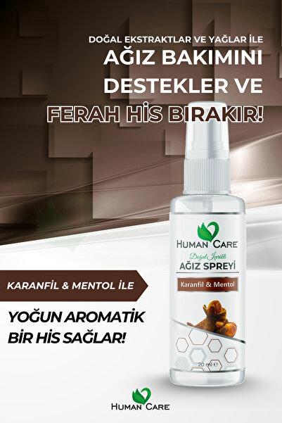 Human Care Ağız Spreyi - Karanfil & Mentol - Alkolsüz Ağız Spreyi Ferahlatıcı