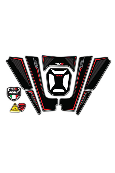 Redline Grafik RKS Reale 125 2024 - 2025 Kırmızı Siyah Tasarım Tank Pad Set