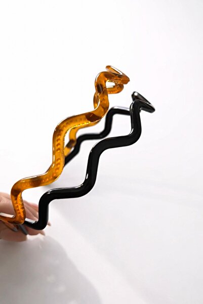 New Obsessions Wavy Acetate Turtle Pattern and Black Crown - 2 Pieces