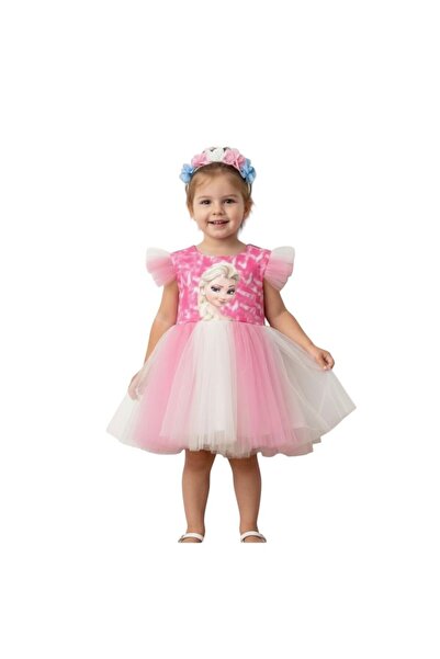 Butik KIZ ÇOCUK BARBİE DESENLİ TÜTÜ DETAYLI ELBİSE