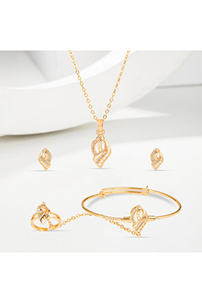 Un طقم أطفال بناتي بديل الذهب عروق الصدف