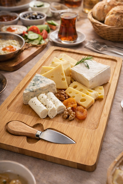 Naturael Home Bambu Bıçaklı Peynir & Kahvaltı & Şarküteri Servis ve Sunum Tah...
