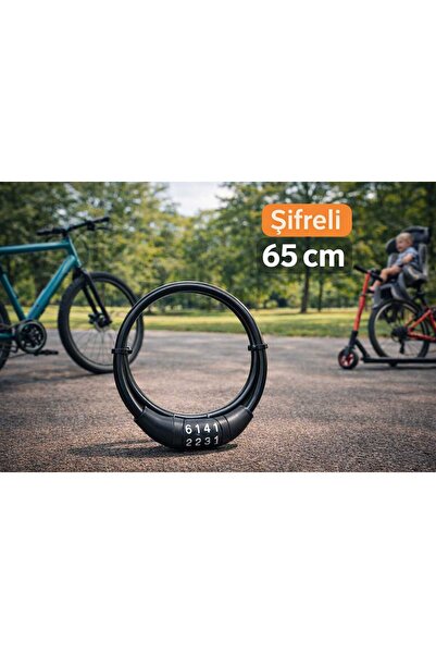 ASG BİSİKLET, SCOOTER MOTORSİKLET KİLİDİ 7MMX65CM ÇELİK ŞİFRELİ KİLİT