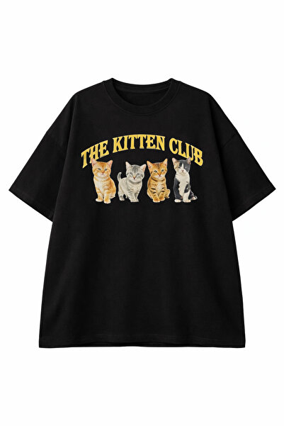 The Coast The Kitten Club Kedi Baskılı %100 Pamuk Oversize Tişört