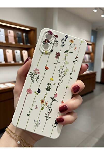 OVADA Samsung Galaxy A06 Uyumlu Sarmaşık Ve Çiçek Desenli Silikon Telefon Kılıfı