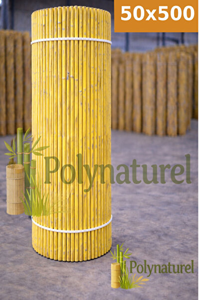 polynaturel Doğal Kamış Bambu Çit 50x500 cm Bahçe Balkon Teras Gizlilik Perde...