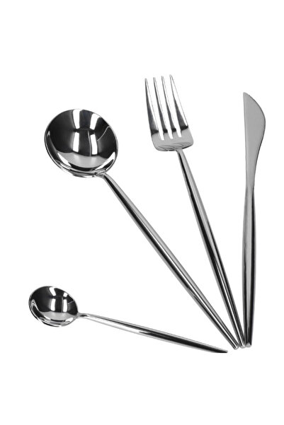 LILY 24-piece Portuguese style cutlery set, stainless steel, SILVER color