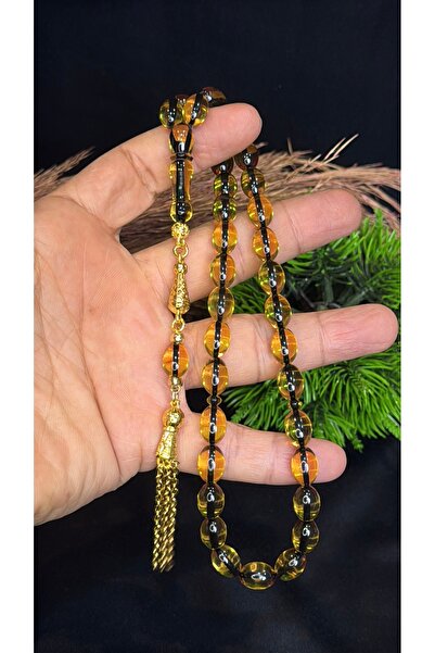 vevasilver Capsule Cut Beirut Drop Amber Prayer Beads, Tassel, Master Craftsm...