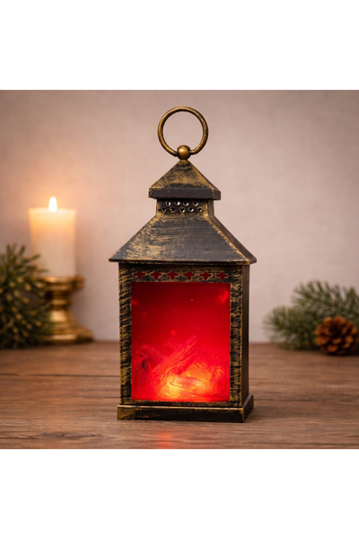 Store Vintage Tasarım Dekoratif Şömine 22x10 Cm Led Işıklı Masaüstü Şömine