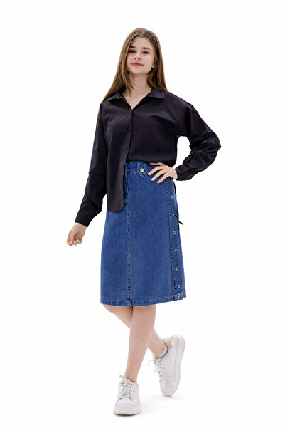 GİYİCEM TEKSTİL Girl's Basic Collared Shirt 3167