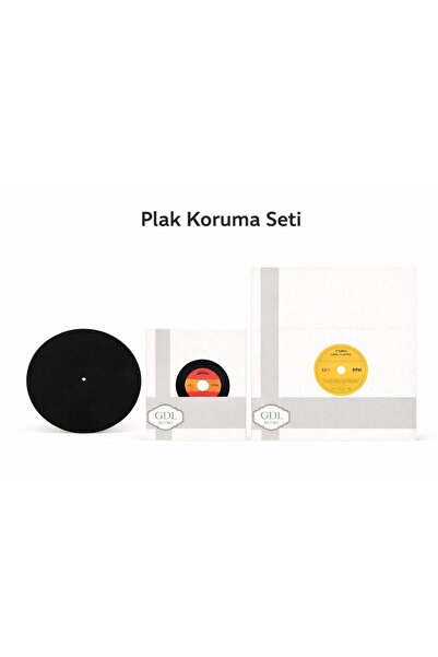GDL Retro Plak koruma Seti - 45'lik Plak kılıfı - 33'lük Plak Kılıfı - Antist...