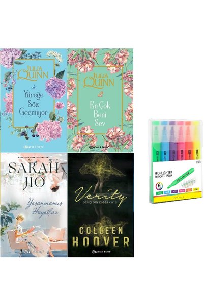 Epsilon Yayınevi Bridgerton Serisi 1-2 + Yaşanmamış Hayatlar + Verity / 4 Boo...