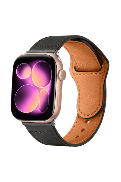 Sneezy حزام جلدي كلاسيكي فاخر متوافق مع سلسلة iWatch 7 8 9 10 11 مقاس 48/40/4...