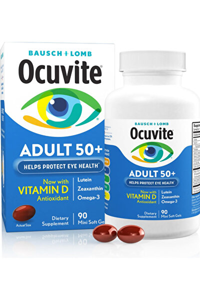 Bausch & Lomb Supplements, 50+ Eye Vitamin & Ocular Health - Omega-3 Zinc C &...