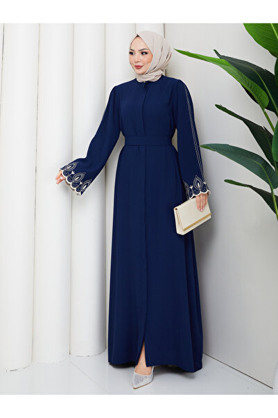 EFSUN MODA Women's Embroidered Sleeves Abaya Tunic Clothing Women's Ferace Dress