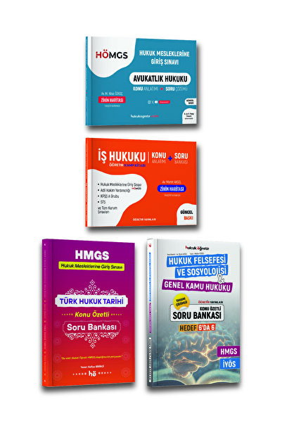 hukuk öğretir HMGS Alan 4'lü Kitap Seti Türk Hukuk Tarihi Hukuk Felsefesi Gen...