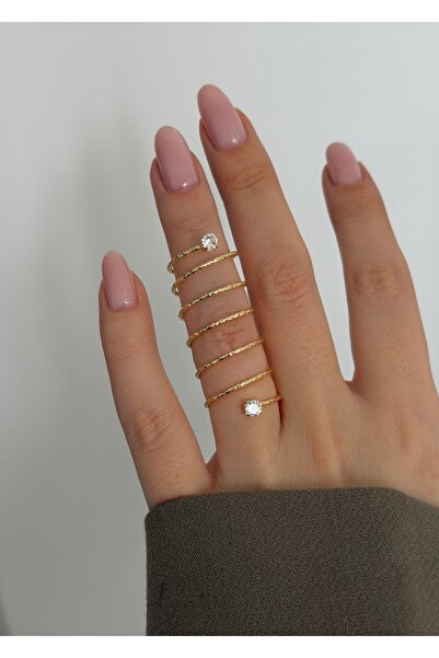 KİLİGİSTANBUL TAŞLI SPİRAL TEL YÜZÜK (BEDENİ ESNETİLEBİLİR)