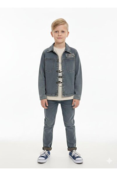 RAPAPA Хлопчачий 3-компонентний комплект з джинсовою курткою, футболкою з при...