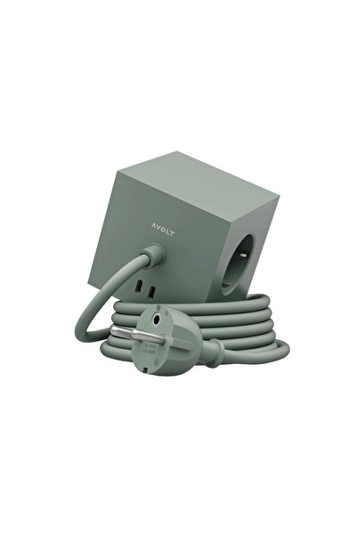 AVOLT Cubic extension cord, AVOLT, Square 1, 3 outlets, 2xUSB-C slots, 1.8 me...