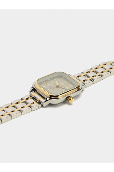 PARFOIS Kadın Çelik İki Renkli Kare Saat