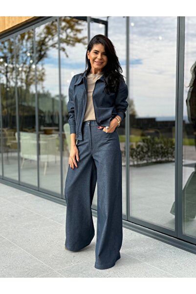 RAMONA BADESCU EXCLUSIVE Casual women's set - zippered jacket and wide-leg pa...