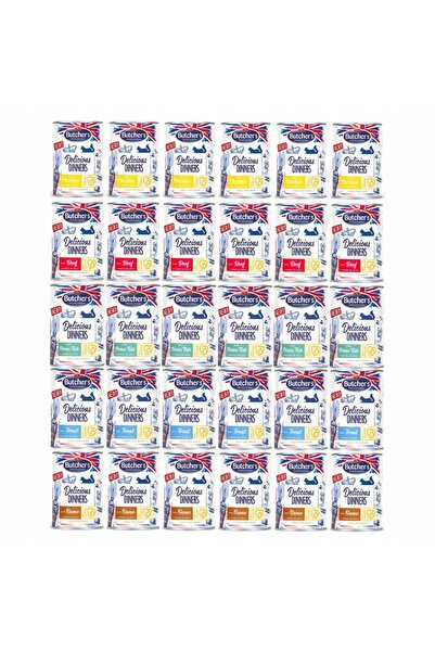 Butcher's Hrană umedă pentru pisici Delicious Dinners, amestec de arome, 30 x...