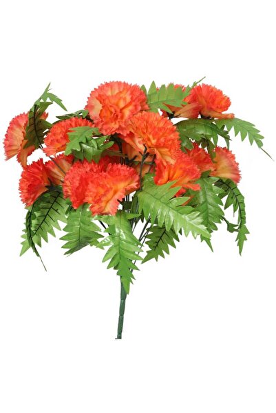 Goliat Goździki Pomarańczowe z Paprociami - Sztuczne Kwiaty, Bukiet 24 sztuk,...