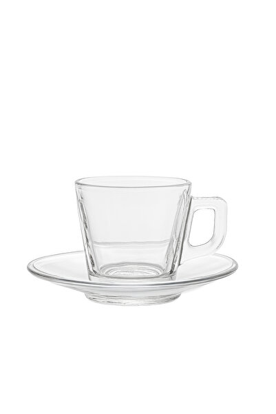 Glass In Love Cam Desensiz Kahve Fincan Seti 90 ml - 6 kişilik 12 parça – Tab...