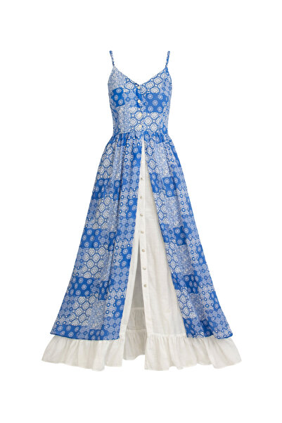 Retrobird Design Victorian Countryside Dress Women's Bodrum Blue