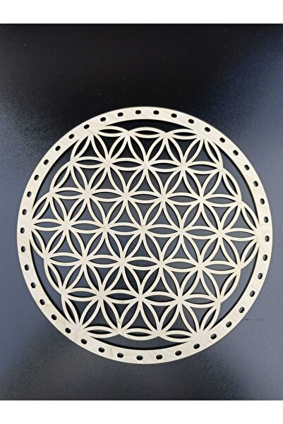 öyküdekor Ahşap Yaşam Çiçeği Mdf İp Örgü, Rattan Örgü, Bambu Örgü İçin Yuvarl...