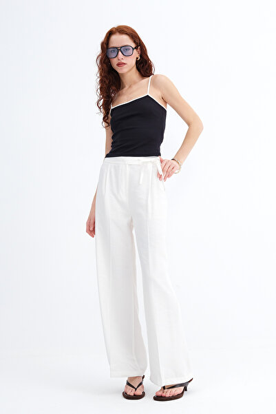Addax Tie-Detail Wide Leg Trousers Pn3840