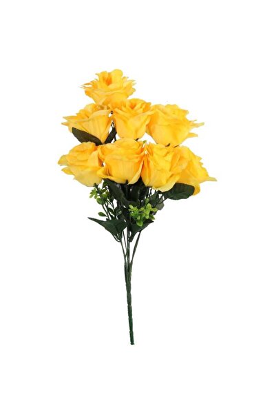 Goliat Żółty Bukiet Sztucznych Róż - 7 Sztuk, Wysokość 54cm