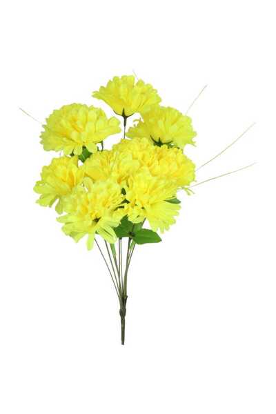 Goliat Żółty bukiet 10 sztucznych chryzantem z trawką - Dekoracja na Wszystki...