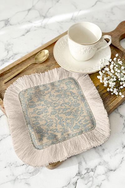 Evimde Bambaşka Луксозна салфетка с мотив на птици и ресни за сервиране - еле...