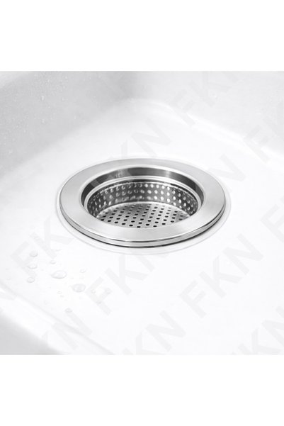 FKN Chrome Kitchen Sink Large Drain Garbage Stopper Portable Strainer