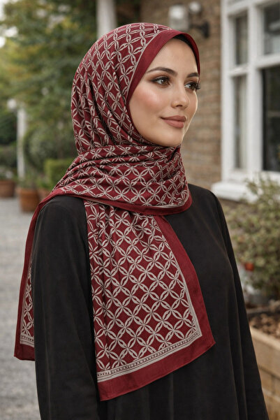 Mavi İpek Burgundy Series Soft Cotton Shawl D4