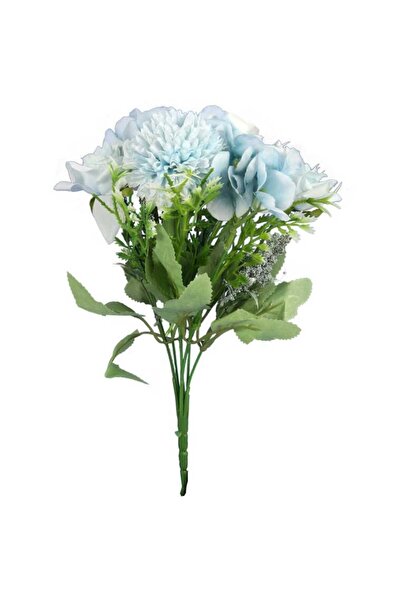 Goliat Bukiet 7 mieszanych kwiatów sztucznych z czosnkiem 32cm w kolorze nieb...