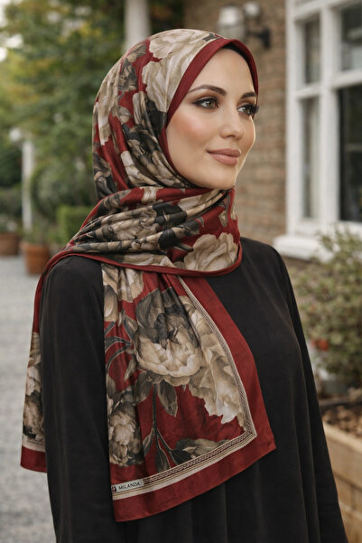 Mavi İpek Burgundy Series Soft Cotton Shawl D5