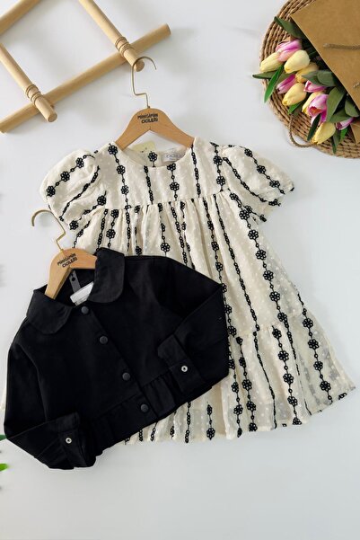 Minigimin Cicileri Set rochie pentru fetițe cu broderie florală și jachetă - ...