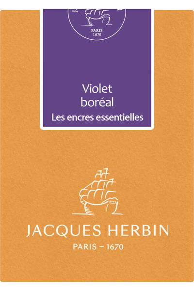 Jacques Herbin Cartușe de cerneală Violet Boreal - set de 7
