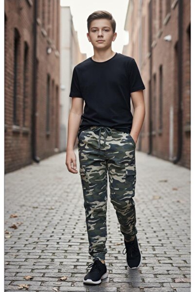BLACK STEEL GARSON BOY KOMANDO CEPLİ KAMUFLAJ PANTOLON